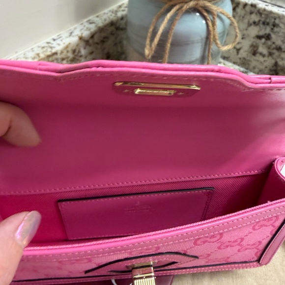 NWT Pink Gucci Luce Leather and Canvas Bag And Wallet - Picture 13 of 13